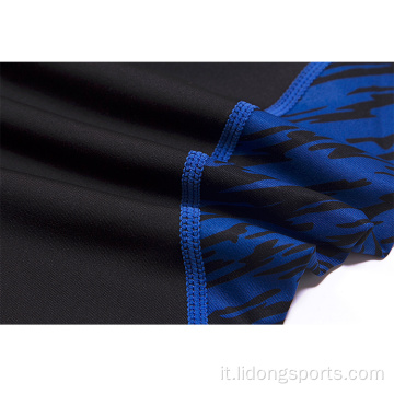 Lidong commerci all&#39;ingrosso personalizzato manica corta Tops Sport Senza soluzione di continuità Sport Mens Compression Gym Wear